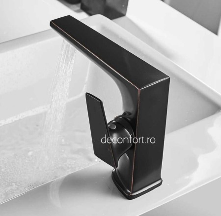 Baterie lavoar negru antichizat pentru chiuveta baie Moss Dark [2]
