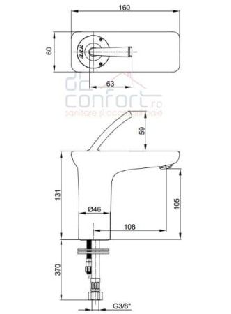Baterie lavoar Novita ECA cromat lucios [1]