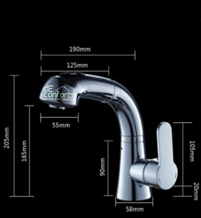 Baterie lavoar para dus extractabila montare chiuveta Venus cromat lucios cu doua tipuri de jet [2]