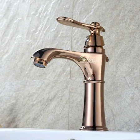 Baterie lavoar roz auriu pipa fixa Nera Rose Gold [1]