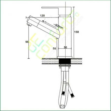 Baterie lavoar salon cu para dus extractabila montare chiuveta Depto aspect cromat [4]