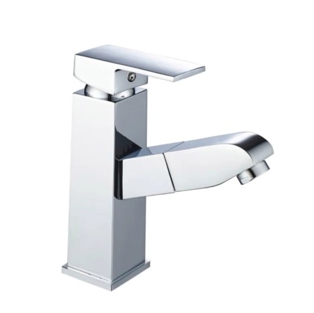 Baterie lavoar salon dus extractabil cromata rectangulara [0]