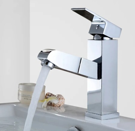 Baterie lavoar salon dus extractabil cromata rectangulara [1]