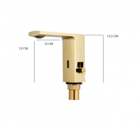 Baterie lavoar senzor aurie gold cu reglare temperatura apa alama bronz vintage [3]