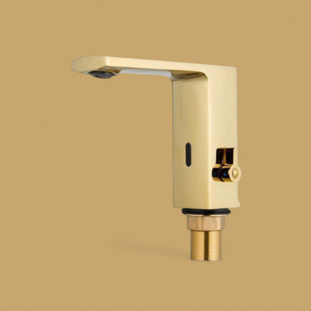 Baterie lavoar senzor aurie gold cu reglare temperatura apa alama bronz vintage [1]