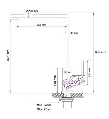 Baterie lavoar Starke aspect satinat montare chiuveta baie sau bucatarie [2]