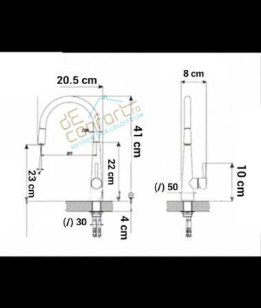 Baterie lebada dus extractibil crom periat mat - Viborg [5]