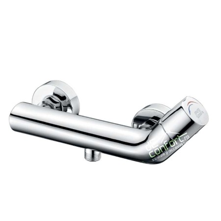 Baterie LYRA montare cabina dus aspect cromat design cilindric-liniar