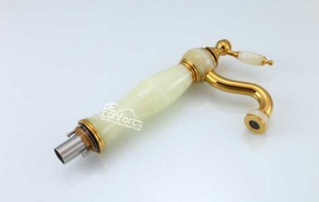 Baterie montare blat  JADE Gold fixare langa chiuveta apa calda rece [1]