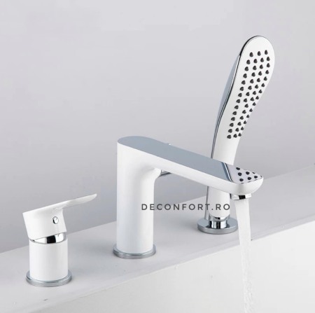 Baterie montare cada alba 3 gauri incastrabila set dus inclus TrioWhite [0]