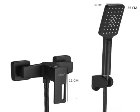 Baterie neagra cabina dus din alama aspect modern Milo [3]