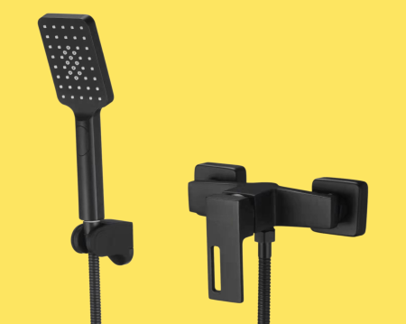 Baterie neagra cabina dus din alama aspect modern Milo [1]