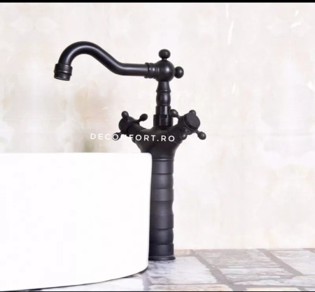 Baterie negru antichizat montare chiuveta blat Yola Dark