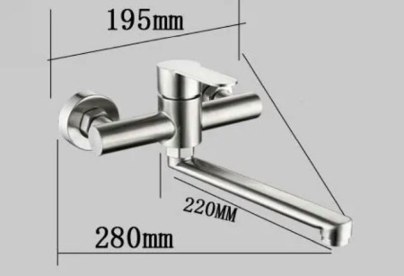 Baterie perete inox cromat pipa lunga Steel [3]