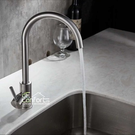 Baterie pipa lebada bucatarie inox satinat Mood Satin montare chiuveta [1]