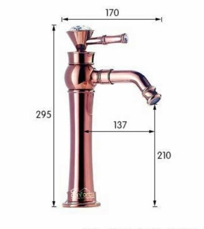 Baterie retro montare blat Rose Gold Benin apa calda-rece [4]