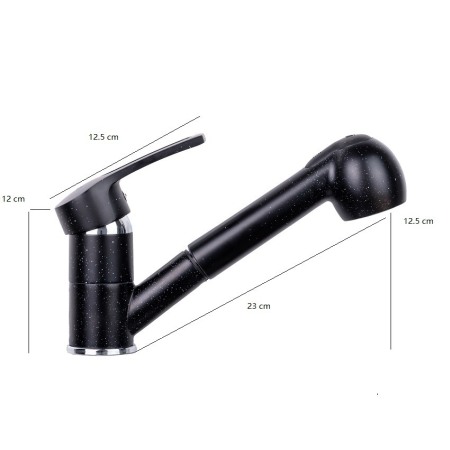 Baterie salon neagra GRANIT cu dus [1]