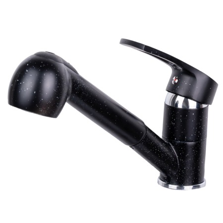 Baterie Bucatarie - Baterie salon neagra GRANIT cu dus