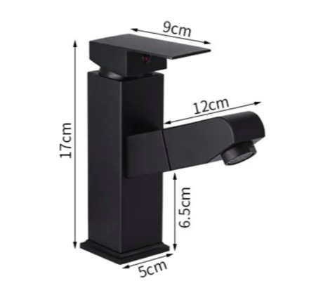 Baterie salon rectangulara neagra para dus extractabil [4]