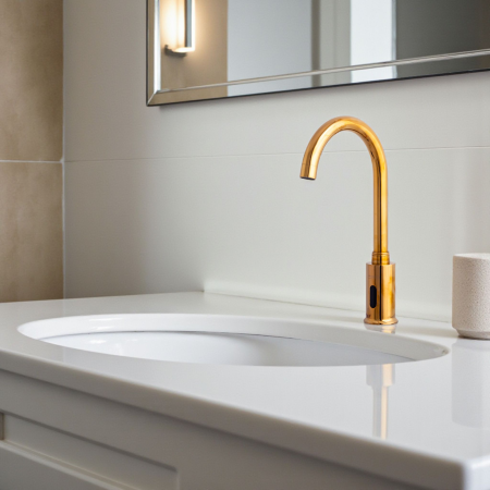 Baterie senzor automata lavoar auriu lucios Gold HighFlow [1]