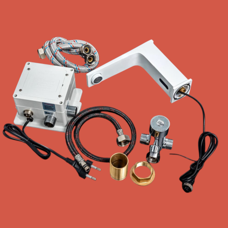 Baterie lavoar senzor profesionala functionare fara atingere alba [2]