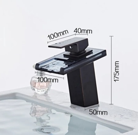 Baterie sticla cascada led Preston neagra [2]