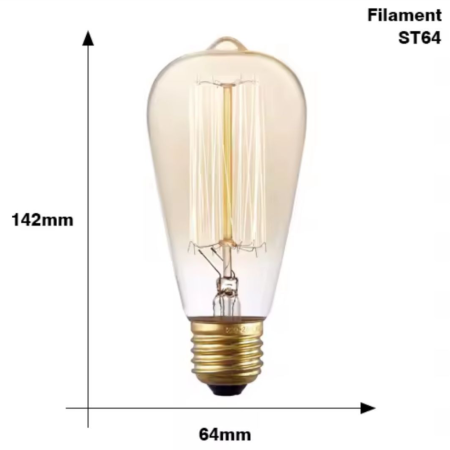 Bec LED ST64 Filament incandescent 2.5W Lumina Calda E27 [1]