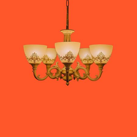 Candelabru 5 brate alb antichizat COTTAGE E27 [2]