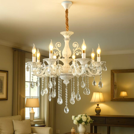 Candelabru Cristal 6 brate E14 alb ROYAL [2]