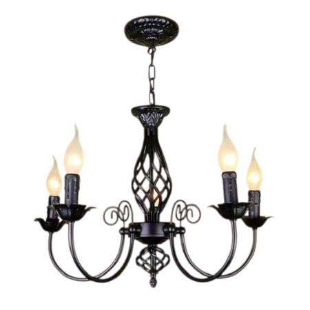 Candelabru 5 brate negru E14 inaltime reglabile Perla
