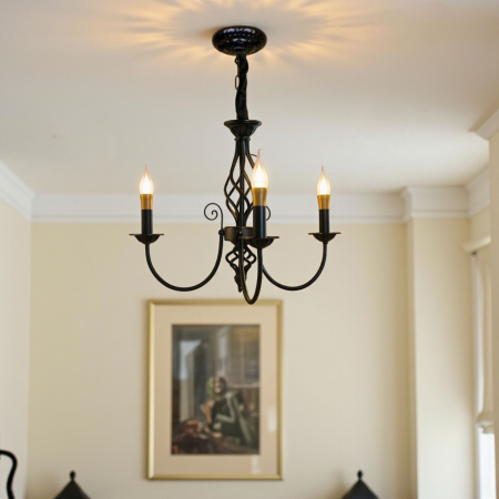 Candelabru 5 brate negru E14 inaltime reglabile Perla [1]