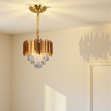 Candelabru cristal 40cm rotund auriu 5xE14 BLOIS [1]