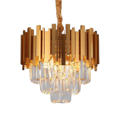 Candelabru bec LED - Candelabru cristal 40cm rotund auriu 5xE14 BLOIS