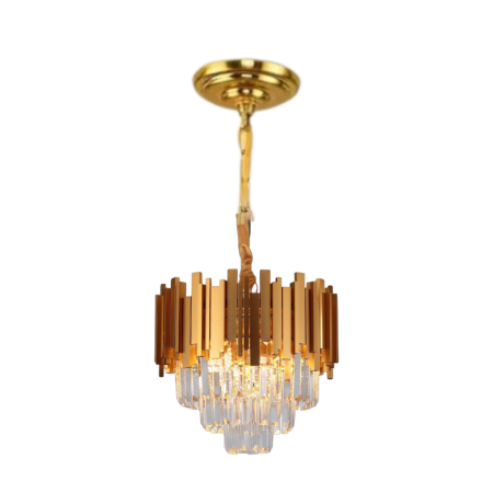 Candelabru bec LED - Candelabru cristal 49cm rotund auriu 8xE14 BLOIS