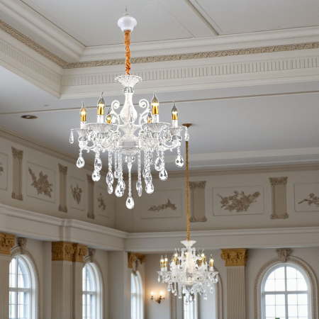 Candelabru Cristal 6 brate E14 alb ROYAL [1]