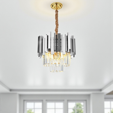 Candelabru cristal argintiu silver rotund 5xE14 BLOIS 40cm [2]