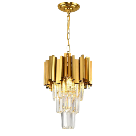 Candelabru bec LED - Candelabru cristal auriu gold 3xE14 BLOIS 30cm rotund