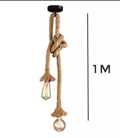 Candelabru franghie aspect retro doua brate dulie e27 fara bec Edison ROPE [2]
