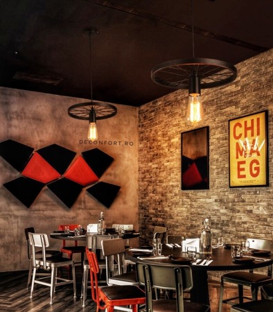 Candelabru led aspect vintage industrial roata un brat negru retro LOFT [3]