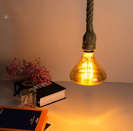 Candelabru bec LED - Candelabru sfoara aspect retro un brat dulie e27 fara bec Edison ROPE