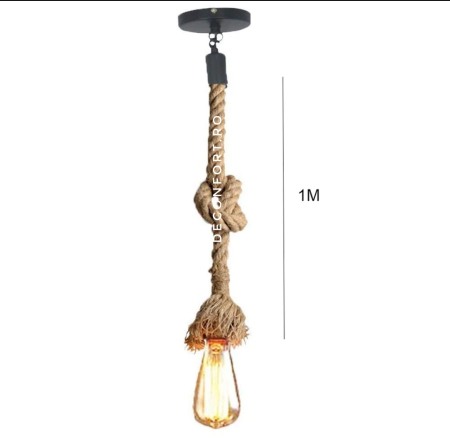 Candelabru sfoara aspect retro un brat dulie e27 fara bec Edison ROPE [3]