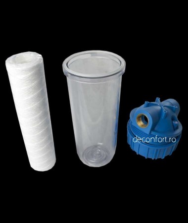 Carcasa filtru apa rece cartus bumbac 10 pahar transparent racord 1 sau 3/4 [1]
