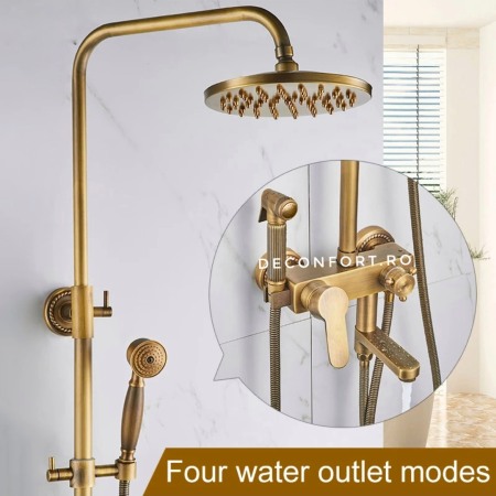 Coloana / panou dus - Coloana dus 4 functiii antichizata bronz pentru cabina dus