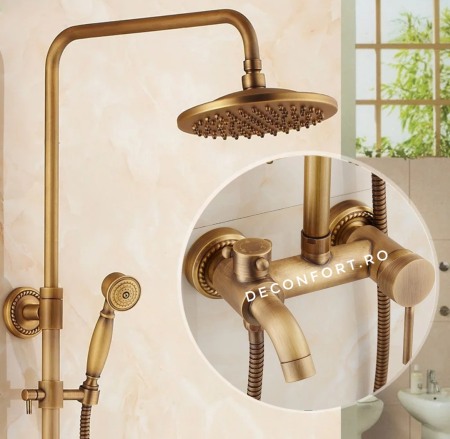 Coloana / panou dus - Coloana dus antichizata bronz 3 functii cabina dus Ring