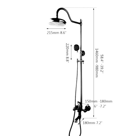 Coloana dus antichizata negru roz auriu 3 functii [4]