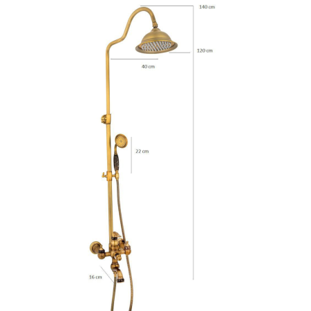 Coloana dus bronz antichizat 3 functii Jade Retro [5]