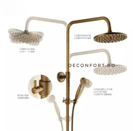 Coloana dus bronz antichizat retro YOLA Bronze [2]