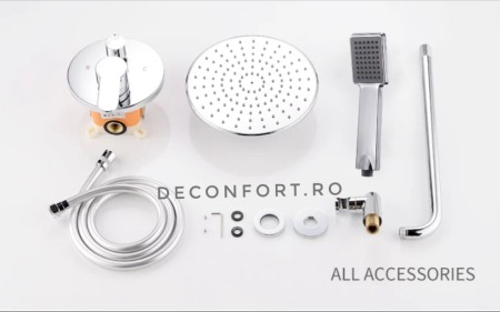 Coloana dus incastrabila cu doua functii montare cabina dus Ermetiq panou rotund [2]