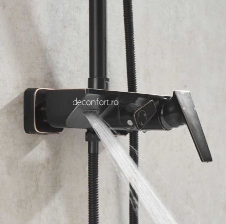 Coloana dus negru antichizat alama para furtun incluse Moss Dark trei functii