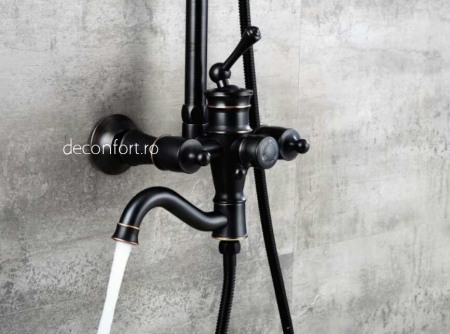 Coloana dus negru antichizat baterie cada si set dus Lavory Dark [3]